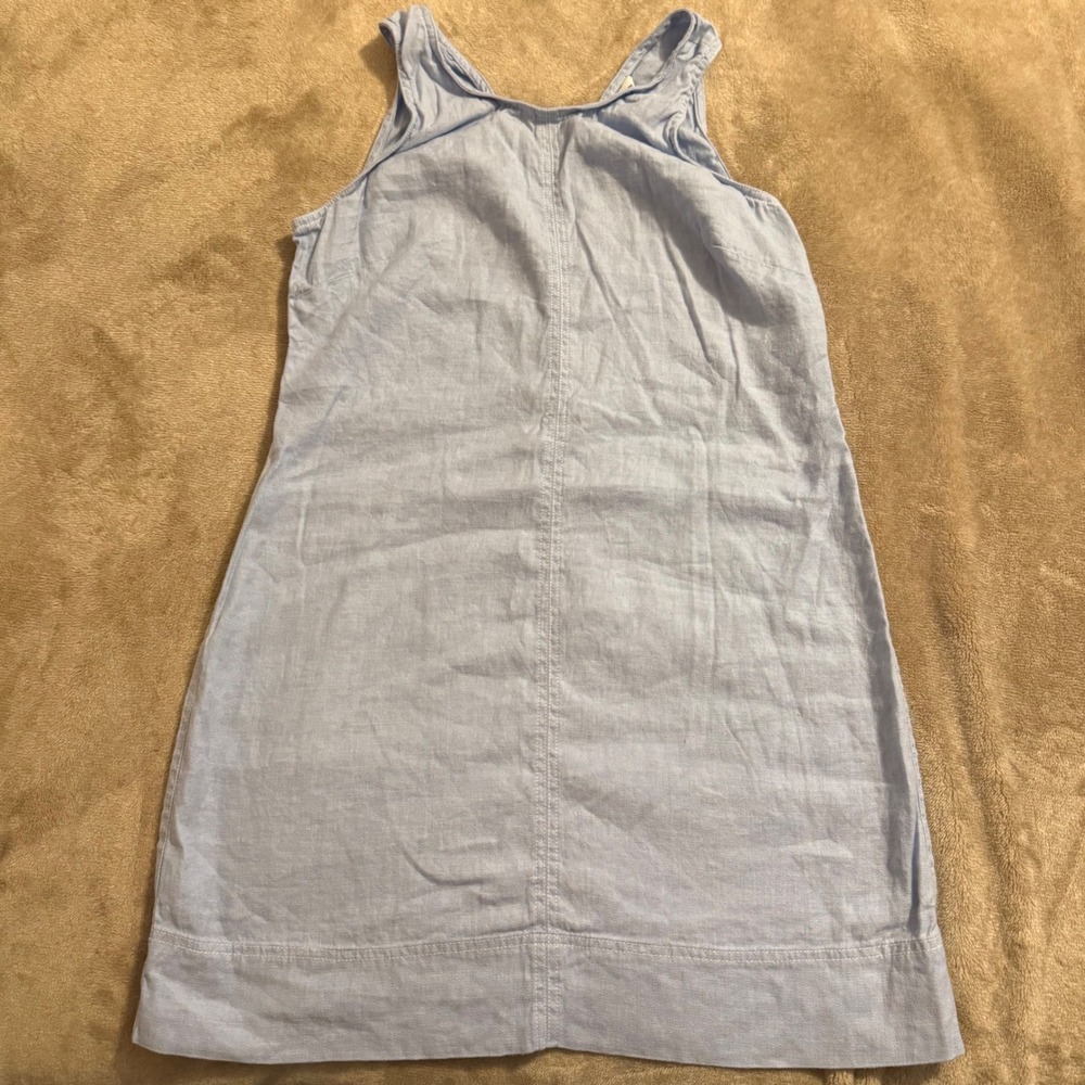 Tommy Bahama Womens Blue Linen Blend Sleeveless Shift Dress Large